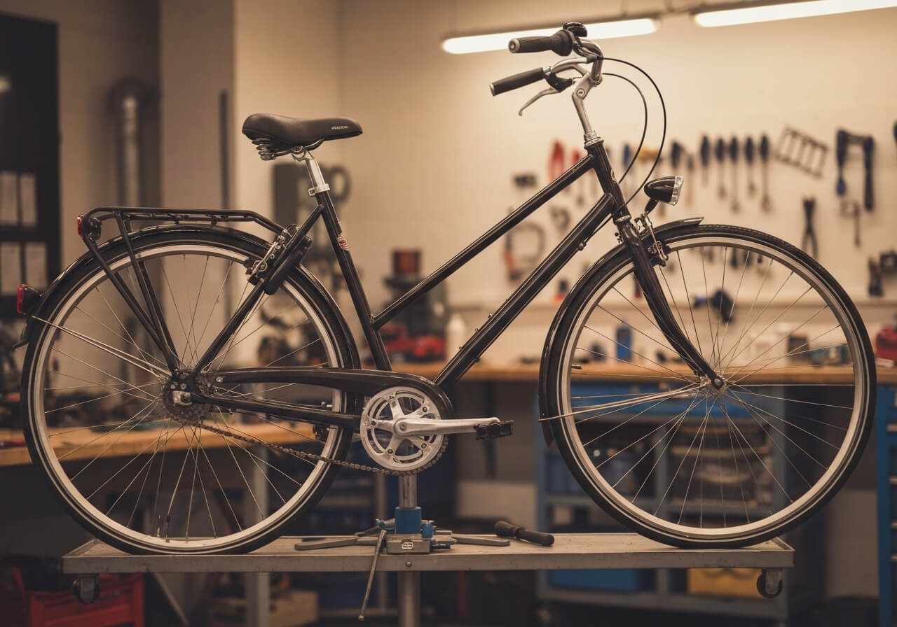 Vintage omafiets restauratie